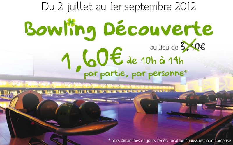 Le bowling du trefle demi tarif pendant les vacances !