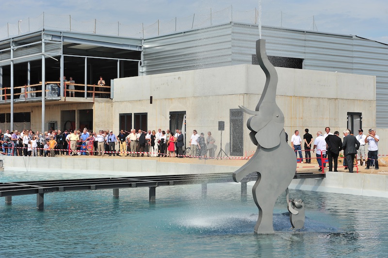 inauguration de la fontaine de l'éléphant avec le hamster d'alsace